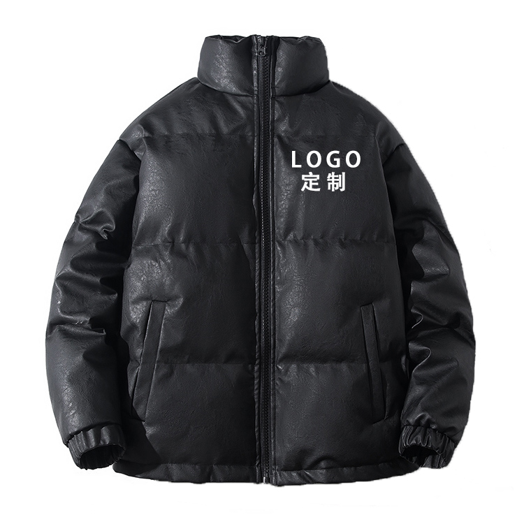 機車純色PU/真皮羽絨服 機車純色PU/真皮羽絨服