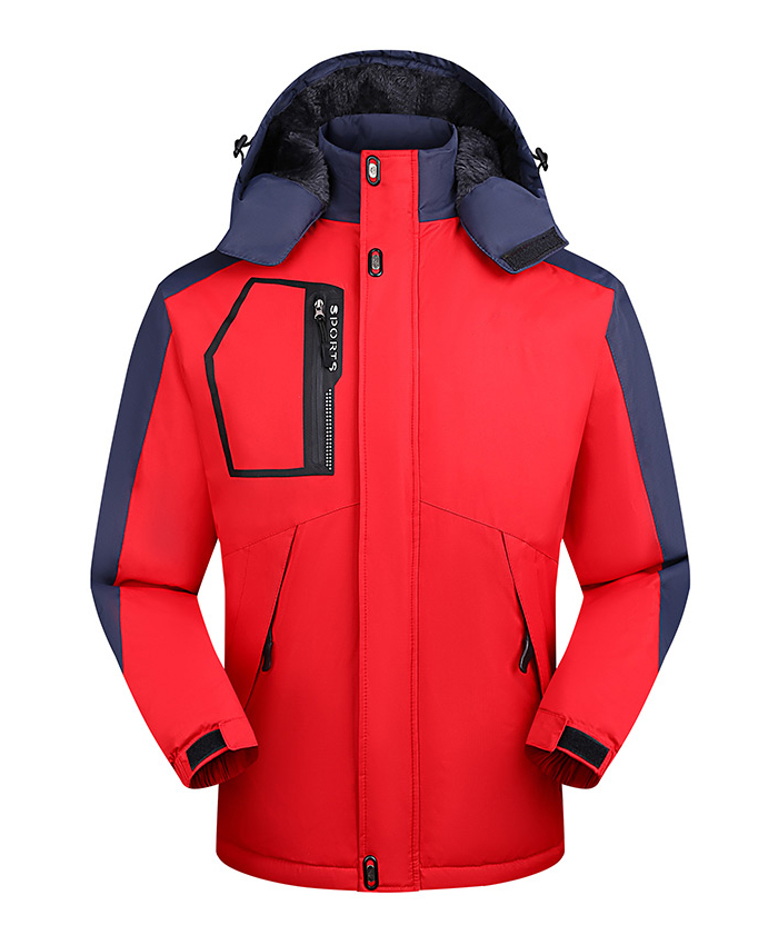 連帽加絨防水棉服定制款式圖片